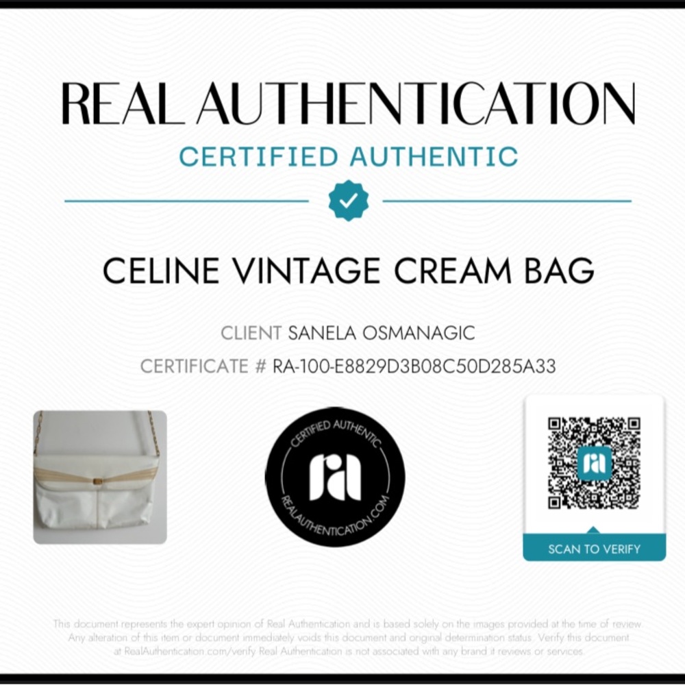 Celine Paris Gold Blason Chain Vintage Authentic White Cream Shoulder Bag Rare - Picture 3 of 16